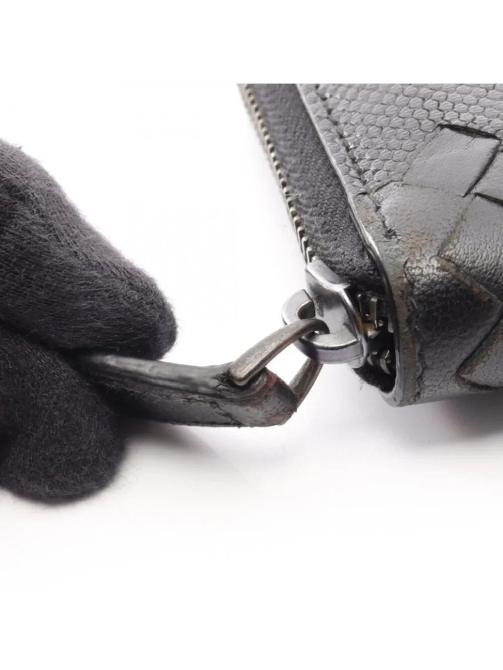 Bottega Veneta Round Wallet Intrecciato Black Leather